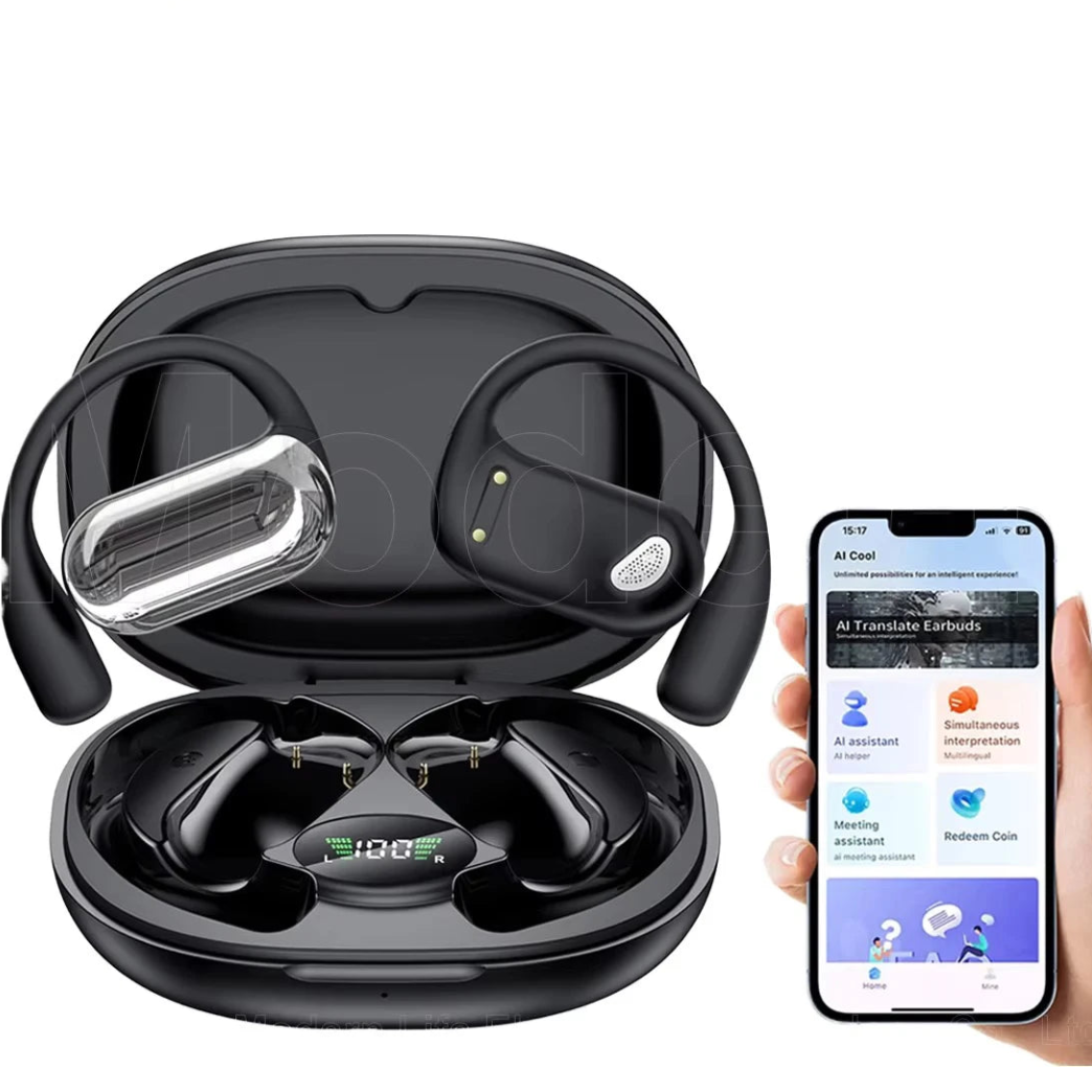 Universal AI Translator Earbuds – 144 Language Instant Translation Headphones