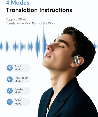 Universal AI Translator Earbuds – 144 Language Instant Translation Headphones